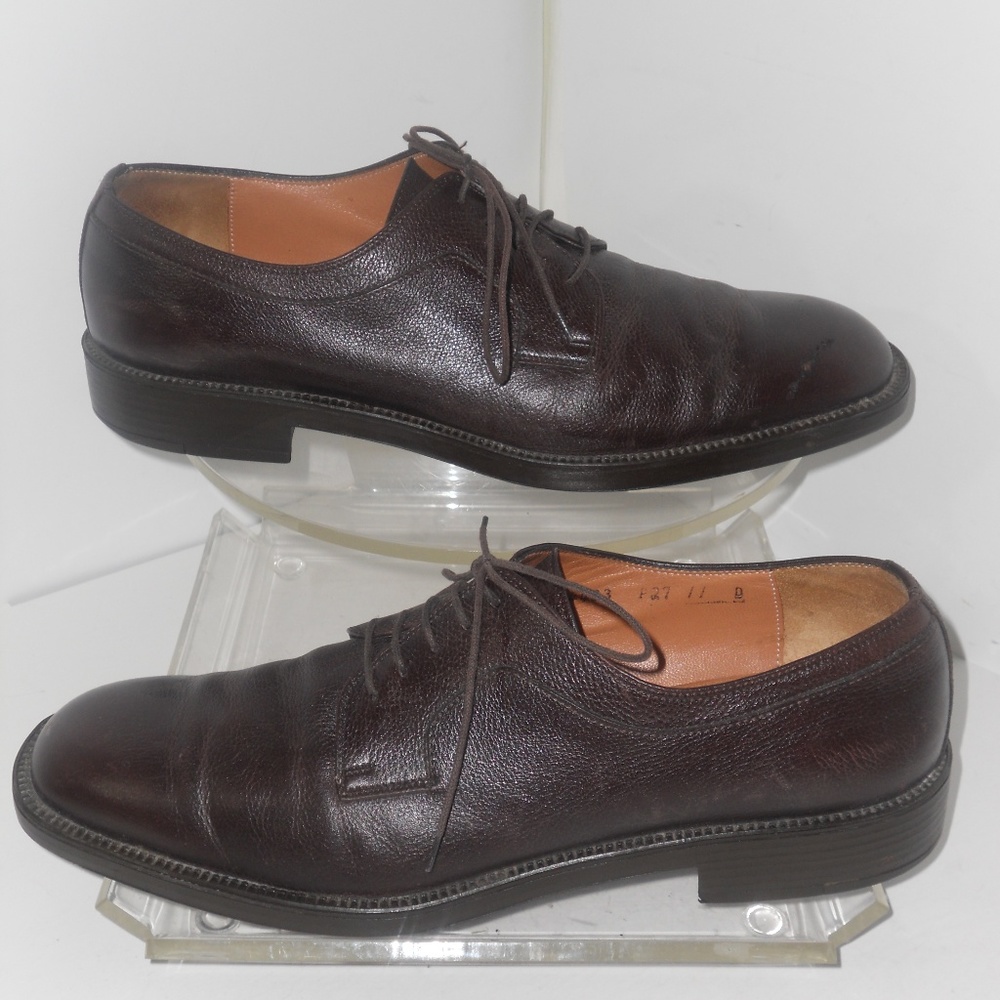 Salvatore Ferragamo Men Brown Leather Shoes 11 M